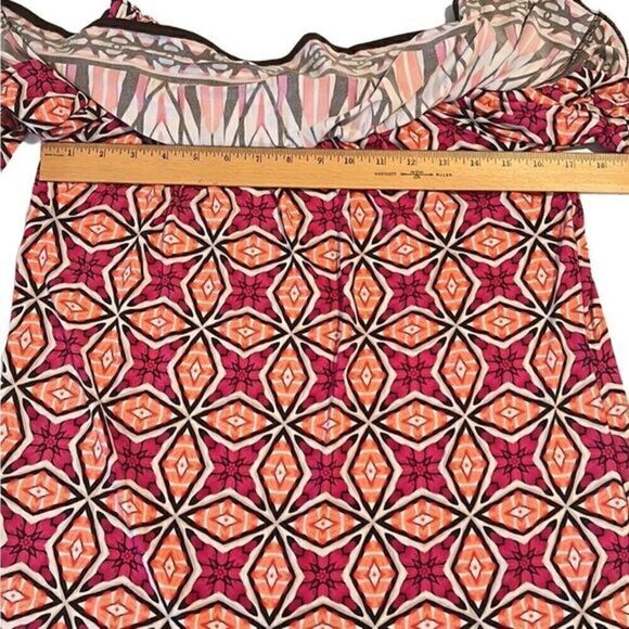 Chico’s Graphic Pattern‎ Off the Shoulder Long Sleeves Top Size Medium - Picture 5 of 14